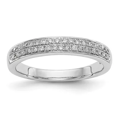 14K White Gold Micro Pave 1/5 Carat Diamond Band Ring For Women Size 7 • $1028