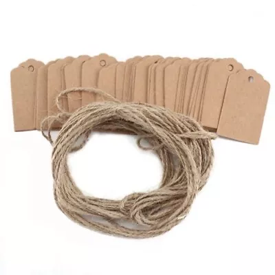 Blank Luggage Tags Brown Kraft Paper Labels For DIY Crafts Vintage Style • £4.30