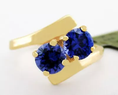 LAB CREATED 1.18 Cts TANZANITE RING 10K YELLOW GOLD - New With Tag • £1.81