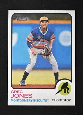 2022 Heritage Minors Base Flip Stock #22 Greg Jones /25 - Montgomery Biscuits • $3.99