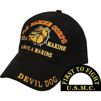 CP00322 Black U.S. Marine Corps Devil Dog  First To Fight  Cap • $16.92