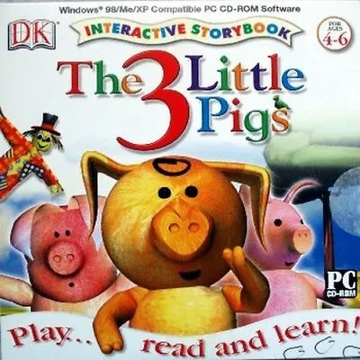 DK - The 3 Little Pigs - Interactive StoryBook - PC CD Age 4-6 (Disc In Sleeve) • £2.99