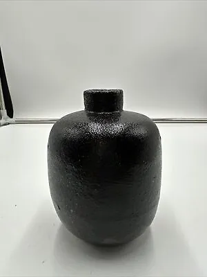 Vintage Black Pottery Vase 5 Inch Tall Unmarked • $19