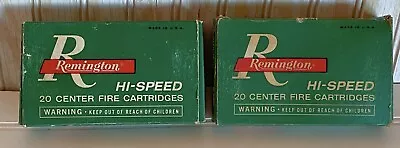 Vintage Remington 20 Hi-Speed Center Fire Cartridges EMPTY Boxes Only Lot Of 2 • $19.99