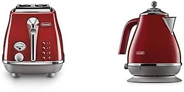 $318.58 • Buy De Longhi Icona Capitals Bundle: 2 Slice Toaster + Electric Kettle - Tokyo Red