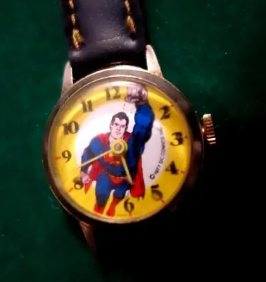 Vintage 1977 Dabs Super Hero Superman Swiss Watch Wind Up Mechanical Running • $46.60