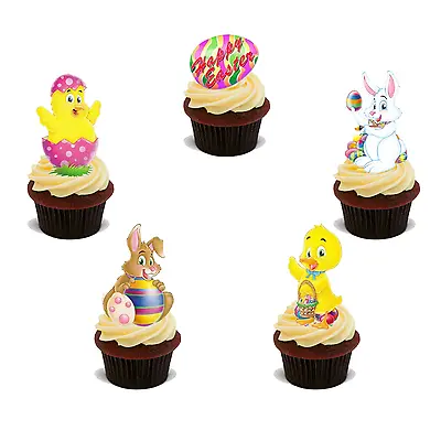 30 PREMIUM EASTER STAND UP EDIBLE RICE CARD FLAT Cup Cake Toppers Decorations D1 • £6.87