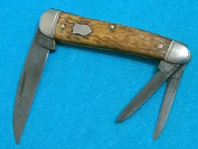 Antique'17-45 Schrade Cutlery Co Usa Bone Wharncliffe Whittler Knives Vintage Vg • $349.99