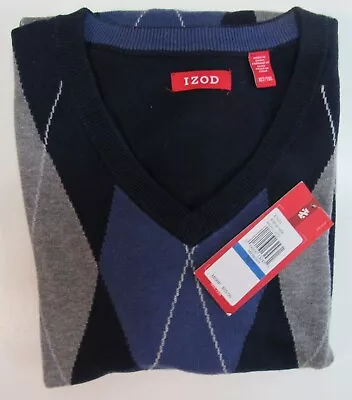 Nwt Men's Izod Argyle Sweater Vest. Blue/gray. Xlt 2xlt 3xl. Msrp $55.00. • $20.96