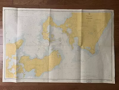 Vintage 1962 Massachusetts Woods Hole Nautical Chart Map - 30” X 45” • $33