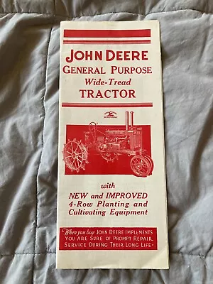 1933 John Deere GP Wide Tread Tractor BROCHURE *** POSTER * RE-PRINT • $12.75