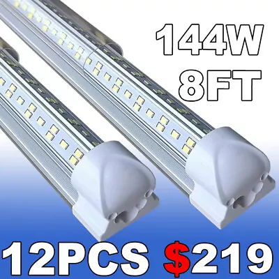 8ft Linkable Led Shop Light Fixture Integrated 8 Foot Led Tube Light Bulbs 12PC • $219