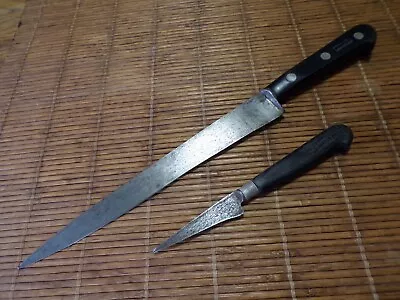 2 Vintage Carbon Steel Sabatier Kitchen Paring Carving Knife Made In France • $9.50