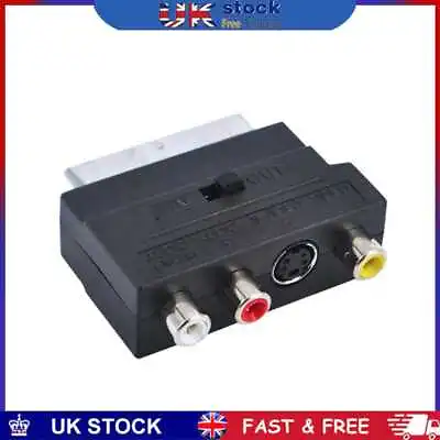 £5.39 • Buy SCART Male To 3 RCA Female Adapter TV AV S-Video Input Output Switch Connector