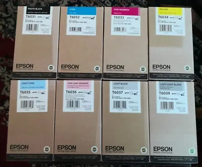 2015/2021 Set 8 EPSON T6031 T6032 T6033 T6034 T6035 T6036 T6037 T6039 INK 7880 • $599.88