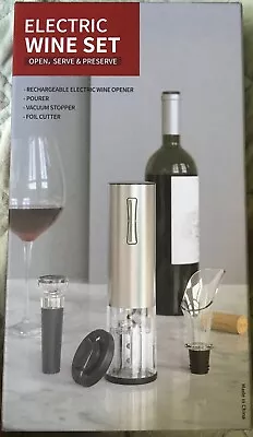 $22.49 • Buy RECHARGEABLE Wine Bottle Opener, Aerator Pourer, Foil Cutter, Vacuum Stopper Set