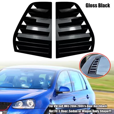 Gloss Black Quarter Glass Window Louver Vent Shade Cover For VW Golf MK5 04-09 • $44.99