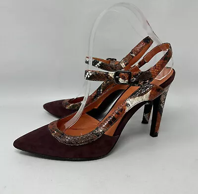 Via Spiga Red Suede Ankle Strap Heels Women’s Size 8.5 M • $19.07