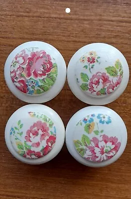 £8.99 • Buy Cupboard Door / Draw Floral Handle Knobs Sets Of 4