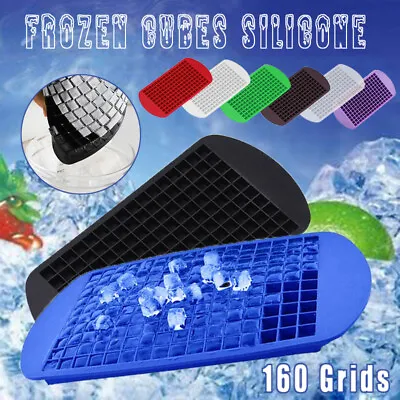 160 Grids Ice Cube Tray Ice Maker Mold Frozen Cubes Silicone Mini Small DIY AU • $6.30