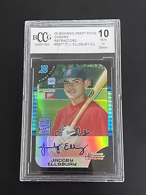 2005 Bowman Chrome Jacoby Ellsbury 1st Chrome Refractor Auto /500 BCCG 10 RC • $4.99