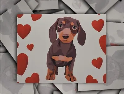 Dachshund Dog Hand-Drawn Love Valentine Anniversary Card Envelope • $5.75