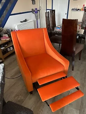 Orange Plush Velvet Accent Electrical Motion Chair - John Lewis Rrp £950 • £100