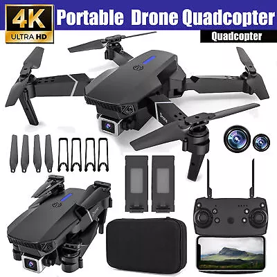 4K Drone WIFI FPV HD Dual Camera 3 Batteries Foldable Selfie RC Quadcopter • £24.95