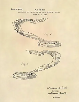 Cadillac Goddess Hood Ornament Official US Patent Art Print - Vintage 558 • $12.77