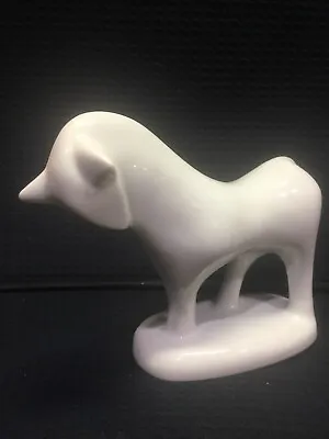 Mid Century Modern Naaman Porcelain Modernist White Horse Figurine Israel • $45