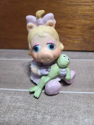 Baby Miss Piggy With Kermit Rag Doll Figurine Enesco Muppet Babies 1983 Loose • $74.99