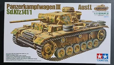 Tamiya 1/35 #35215 Sd.Kfz.141/1 Panzer/Panzerkampfwagen III Ausf./Ausfuhrung L • $29.41