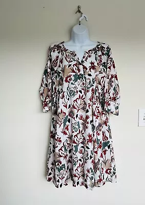 Fragonard Floral Tunic Shift Dress Cover Up House Dress One Size Women’s Large • $20