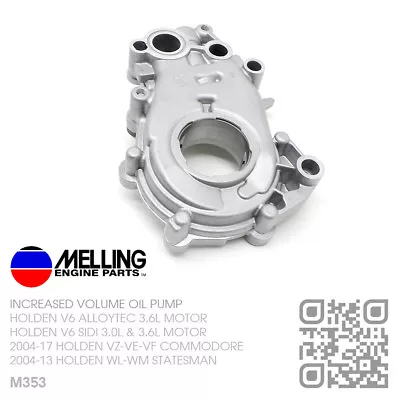 Melling Hi Vol Oil Pump Llt/lfx V6 Sidi 3.6l Motor [holden Ve-vf Commodore/sv6] • $388