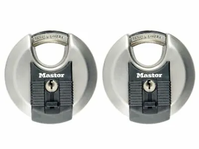 Master Lock Excell™ Stainless Steel Discus 70mm Padlock Keyed Alike X 2 • £31.38