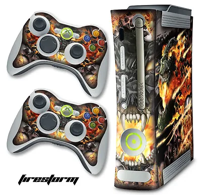 $8.95 • Buy Skin Decal Wrap For Xbox 360 Original Gaming Console & Controller Xbox360 FIRE B