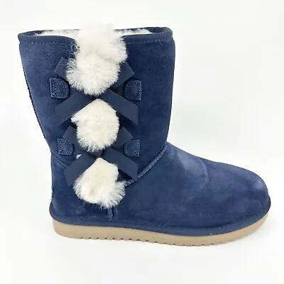 Koolaburra By UGG Victoria Short Insignia Blue Womens Faux Fur Shearling Boots • $54.95