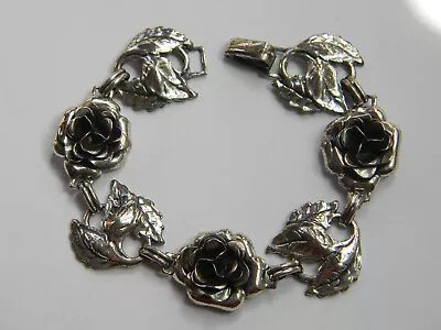 Vintage Danecraft Sterling Silver Floral Bracelet 7 1/4  All Original • $54.99