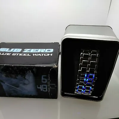 Gadgets & Gear Sub Zero Blue Steel LED Faceless Silver Tone Watch ~ GREAT GIFT  • $7.99