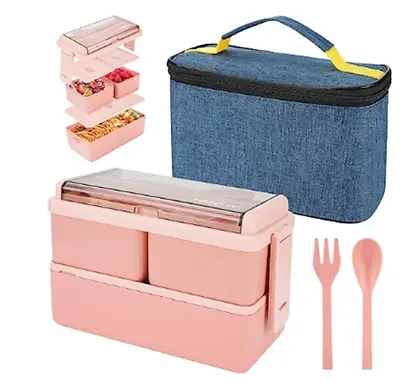 Pink 1400ML Bento Lunch Box: Sealed Dropproof & Microwave Safe  Eco-friendly • $13.98