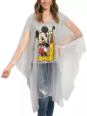 Disney Mickey Mouse & Pluto Women's Adult Rain Poncho Water Resistant • $25.68