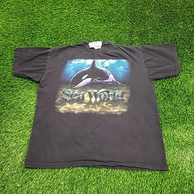 Vintage Sea-World Orca Whale Art Shirt XL-Short 24x27 Faded Aquatic Wildlife USA • $28.88