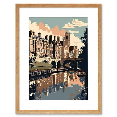 River Cam And University Of Cambridge Buildings Framed Art Print Picture 12X16 • £26.99