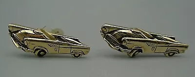 Vintage Men's Swank Silver Tone Convertible Ford Thunderbird Car Cufflinks • $34.99