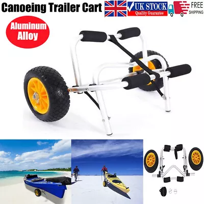 Foldable Kayak Trolley Aluminum Boat Canoe Cart Carrier Dolly Trailer Transport • £29.90