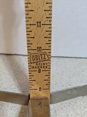 Vintage Sewing DRITZ Skirt Marker Wood Ruler Hem Marker Metal Base  • $29.95