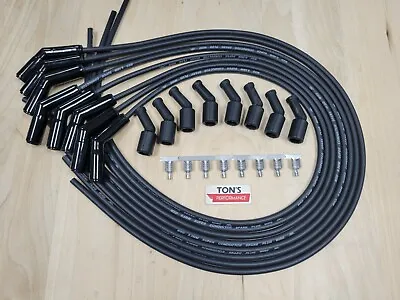 45* Black Ceramic 42  8.5mm MSD Spark Plug Wires LS Coil Relocation Kit LSX LS1 • $174.99