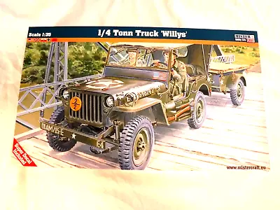 1/35 Mister Craft US Army Willys MB Jeep 1/4 Ton 4X4 W/ Trailer & Driver #F 299 • $26.95