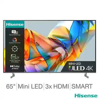 Hisense 65U6KQTUK 65 Inch Mini LED 4K UHD Smart TV (SRP £645) • £525