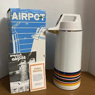VTG Everest Original Retro Striped AIRPOT Thermos Drink Dispenser Coffee Air Pot • $45